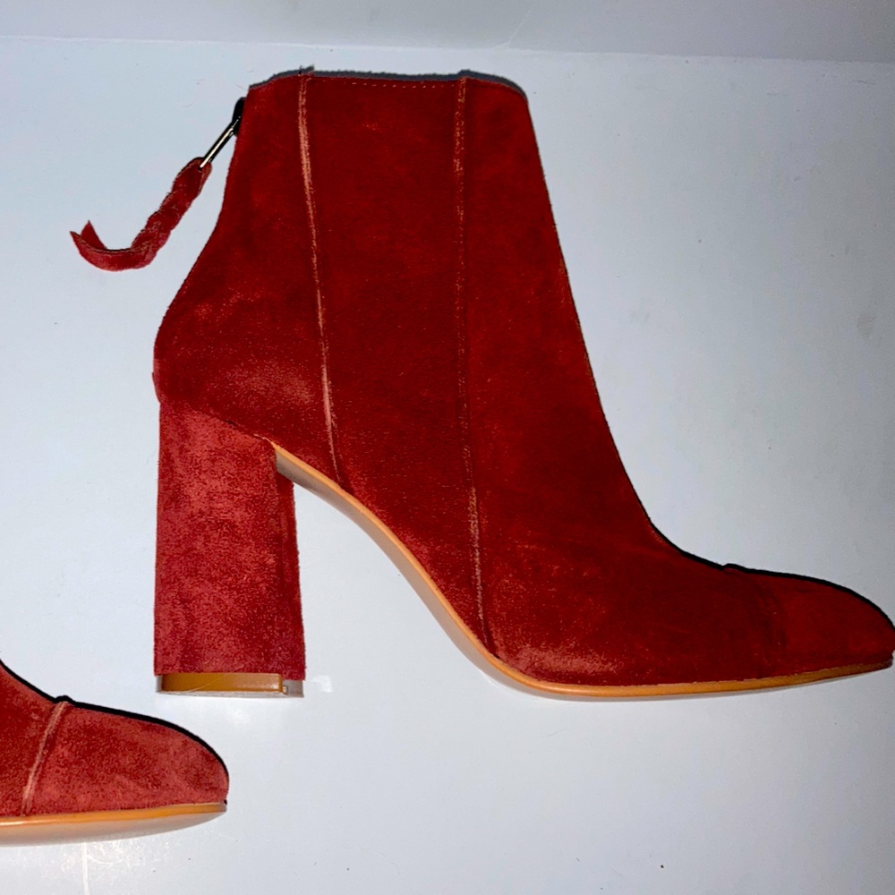 Brand new red suede boots